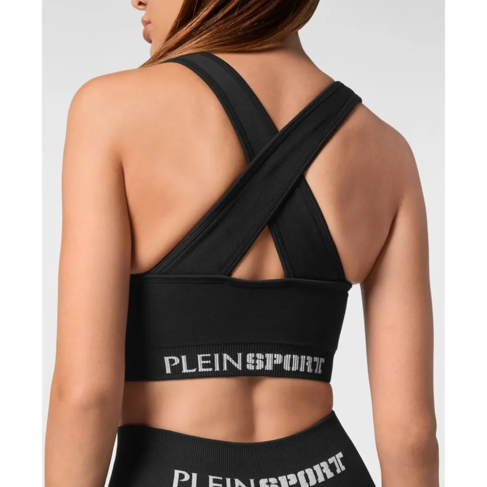 Seamless Wide Straps Sport Bra Logo
