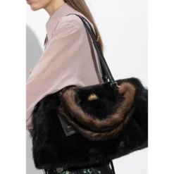 Shearling and Palmellato kalveskinds taske skulderrem