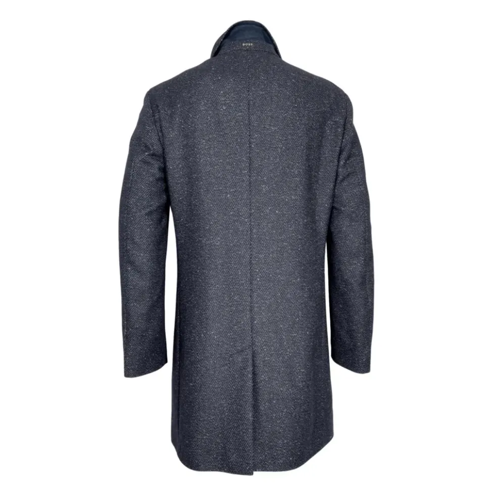 Slim Fit Aftagelig Lynlås Frakke Blå