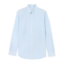 Slim Fit Bomulds Skjorte med Garment Dye og Knapper