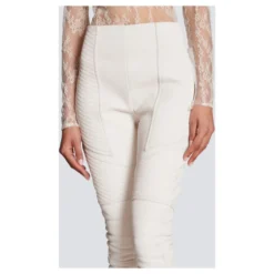Slim-fit læderbukser