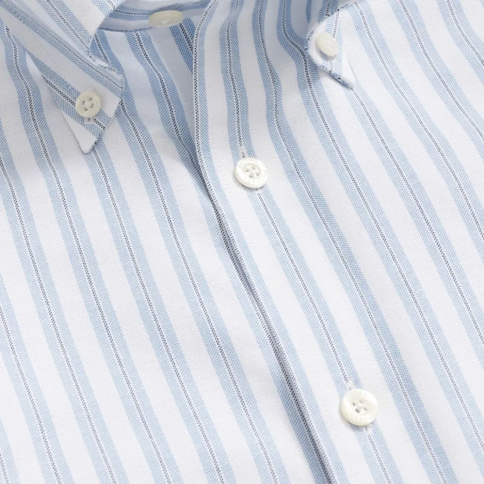 Slim Fit Non-Iron Plaid Stretch Oxford skjorte med Button Down krave