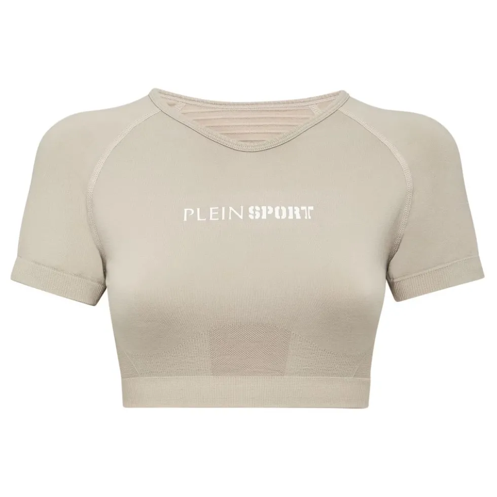 Sømløs Cropped T-shirt V-hals