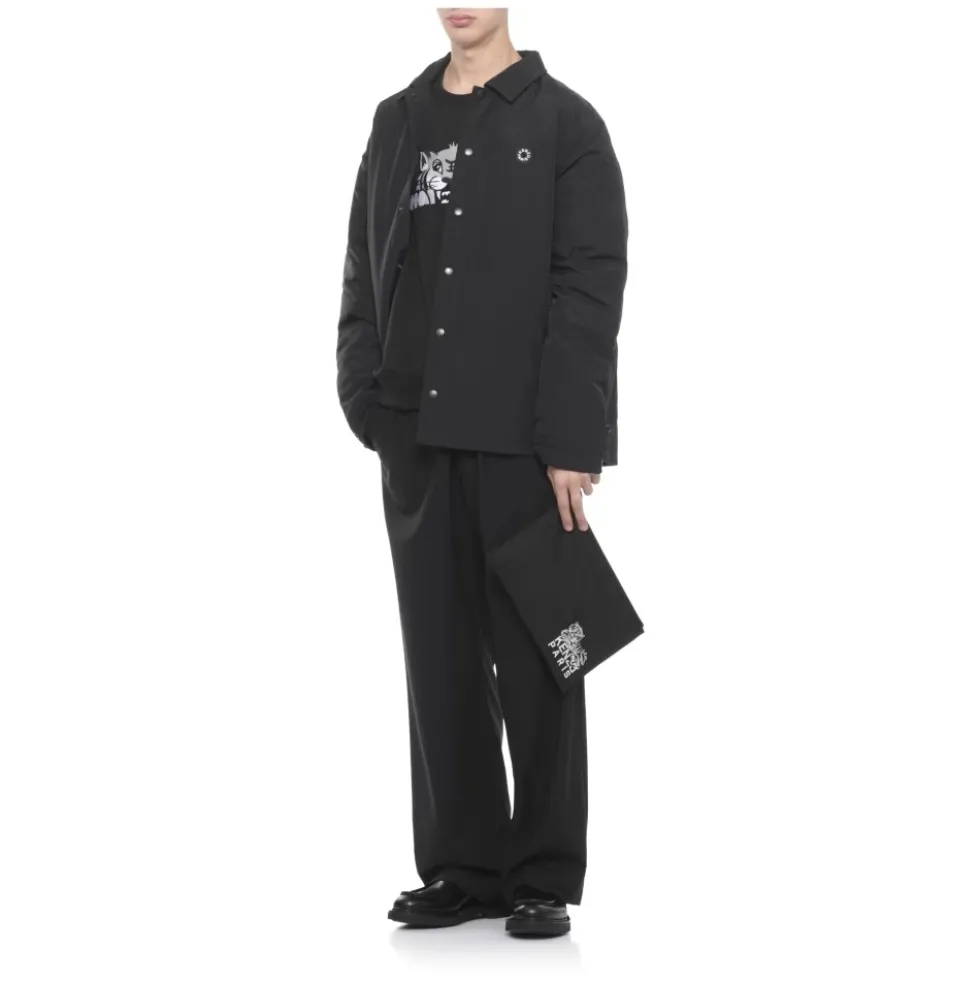 Sort Crewneck Sweatshirt med Tiger Broderi