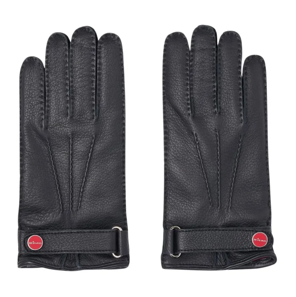 Sort Deerskin Handsker med Cashmere Foring