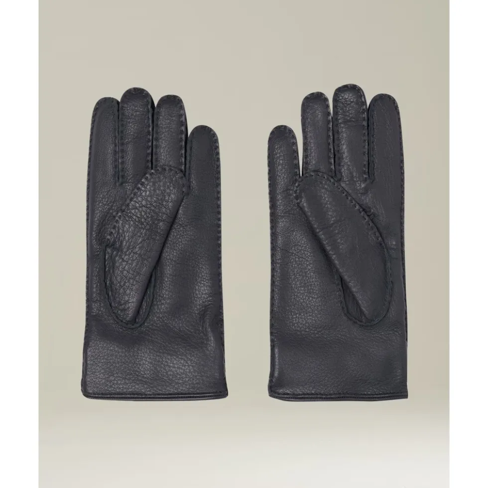 Sort Deerskin Handsker med Cashmere Foring