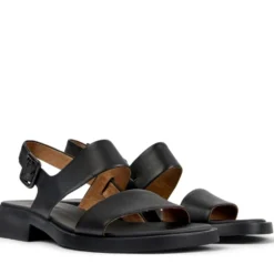 Sorte flade sandaler til kvinder