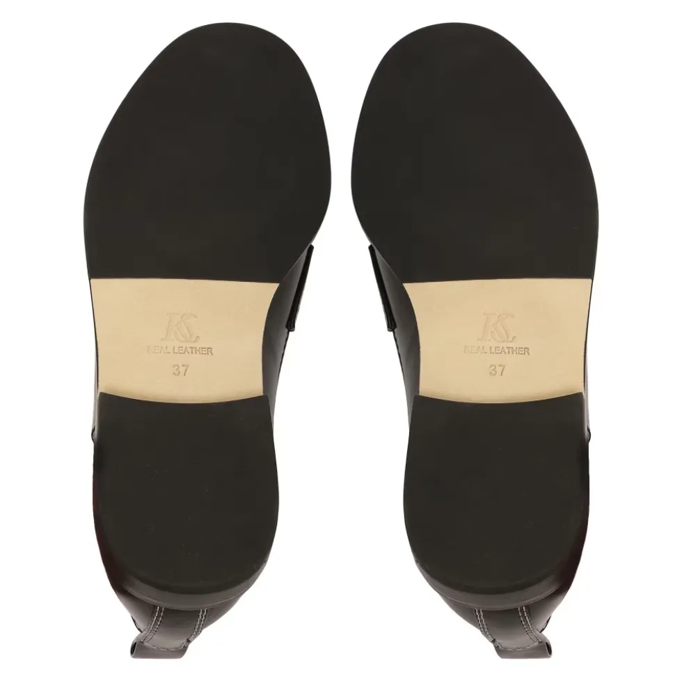 Sorte loafers med flad hæl