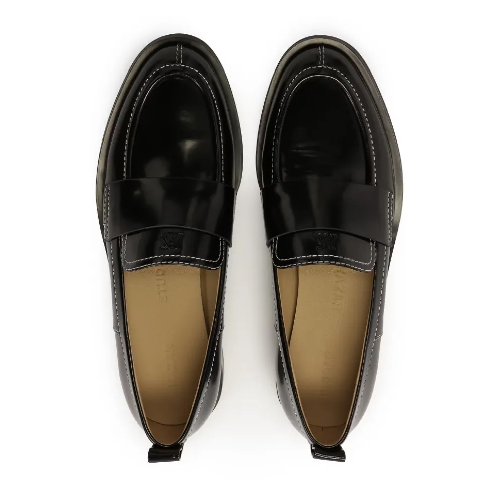 Sorte loafers med flad hæl