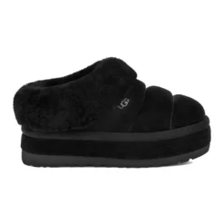 Sorte Sandaler i Ruskind med Fårekant