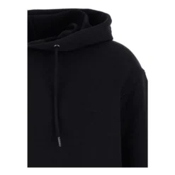 Sort Hættetrøje med Logo Broderi