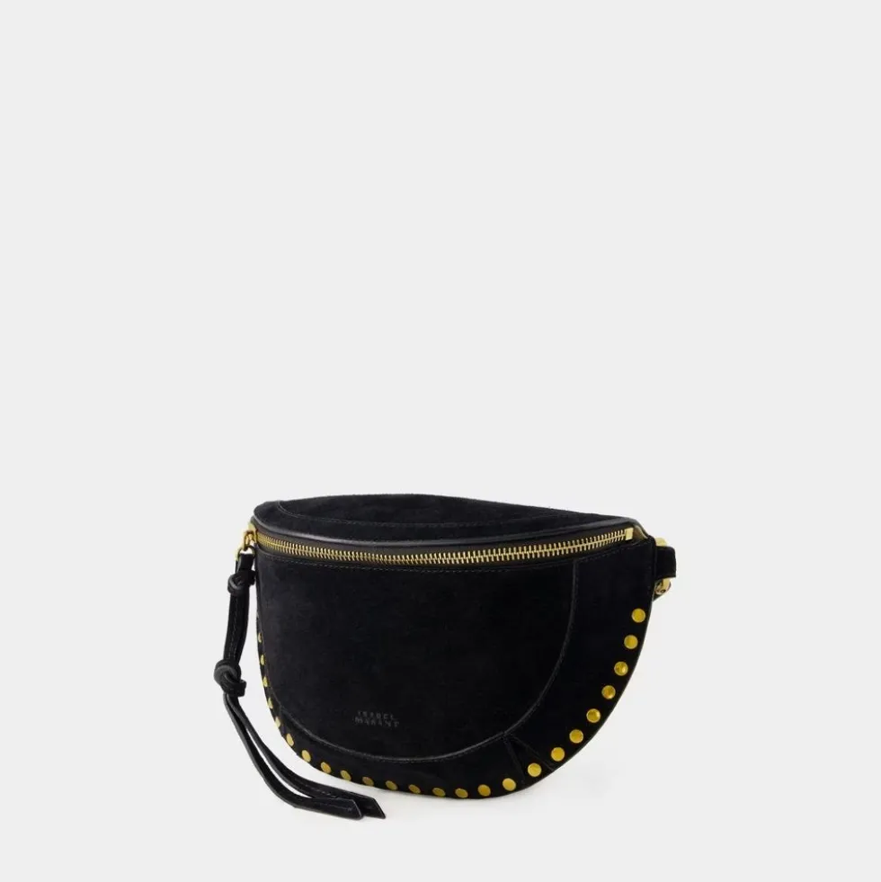 Sort Ruskind Crossbody Taske Flap Lukning