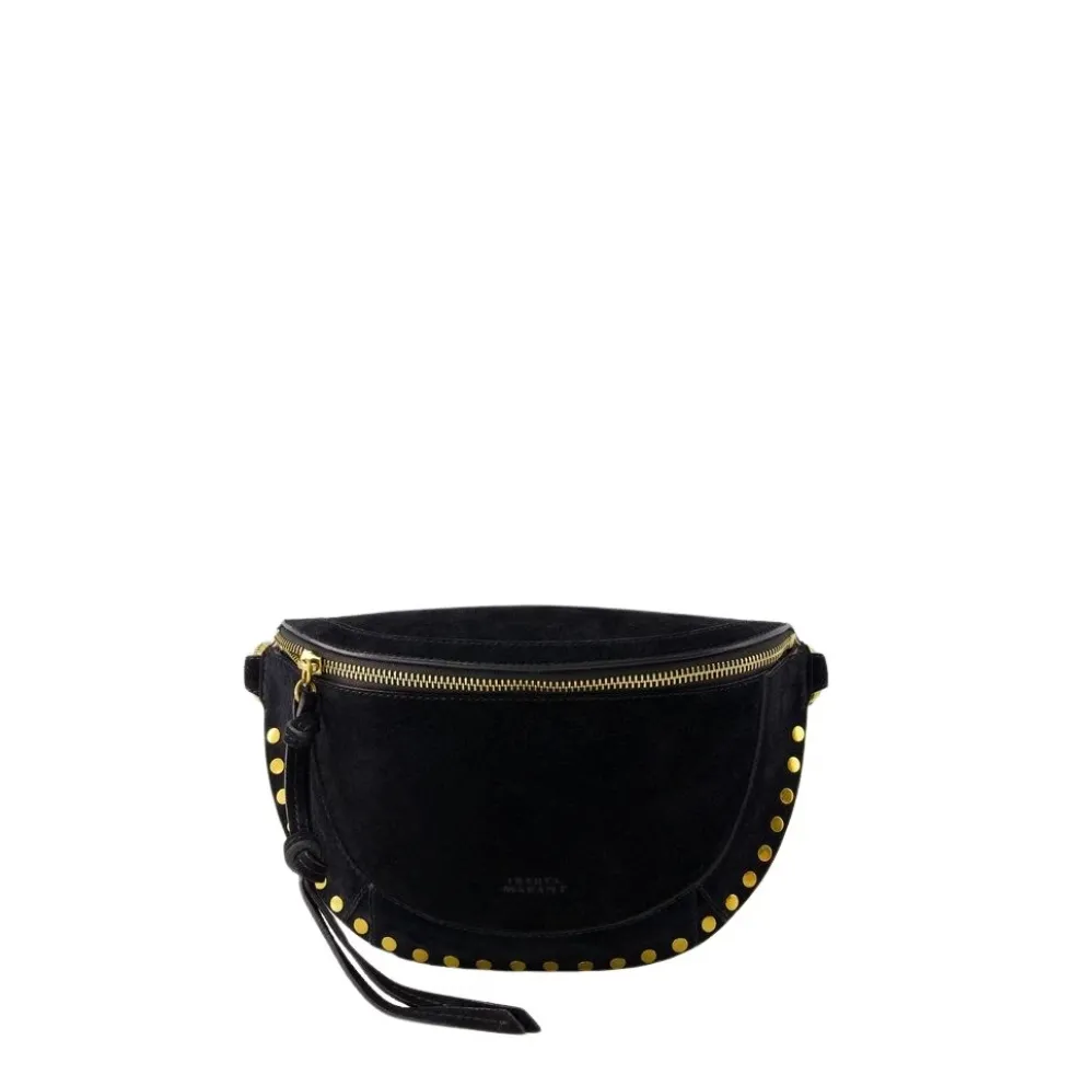 Sort Ruskind Crossbody Taske Flap Lukning