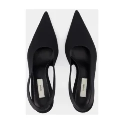 Sort Silke Slingbacks - Spids Tå