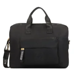 Sort Tekstil Laptop Taske med Håndtag