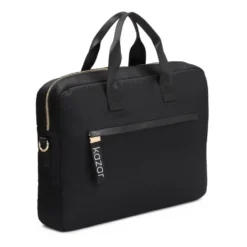 Sort Tekstil Laptop Taske med Håndtag