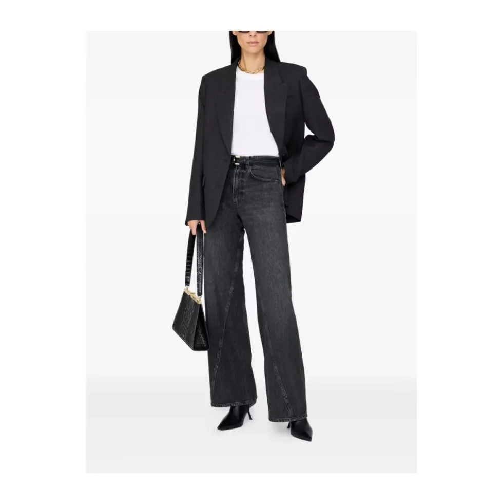 Sort Vasket Panel Jeans