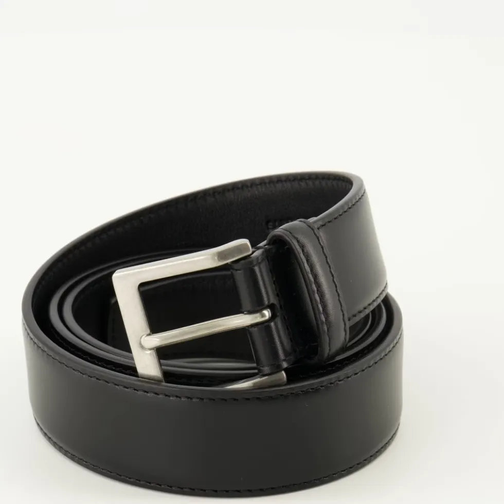 Square Buckle Leather Belt