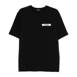 Stilfuld Bomulds T-shirt i Sort