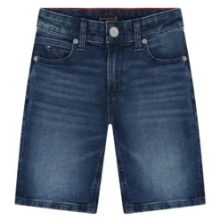 Straight Dark Denim Short