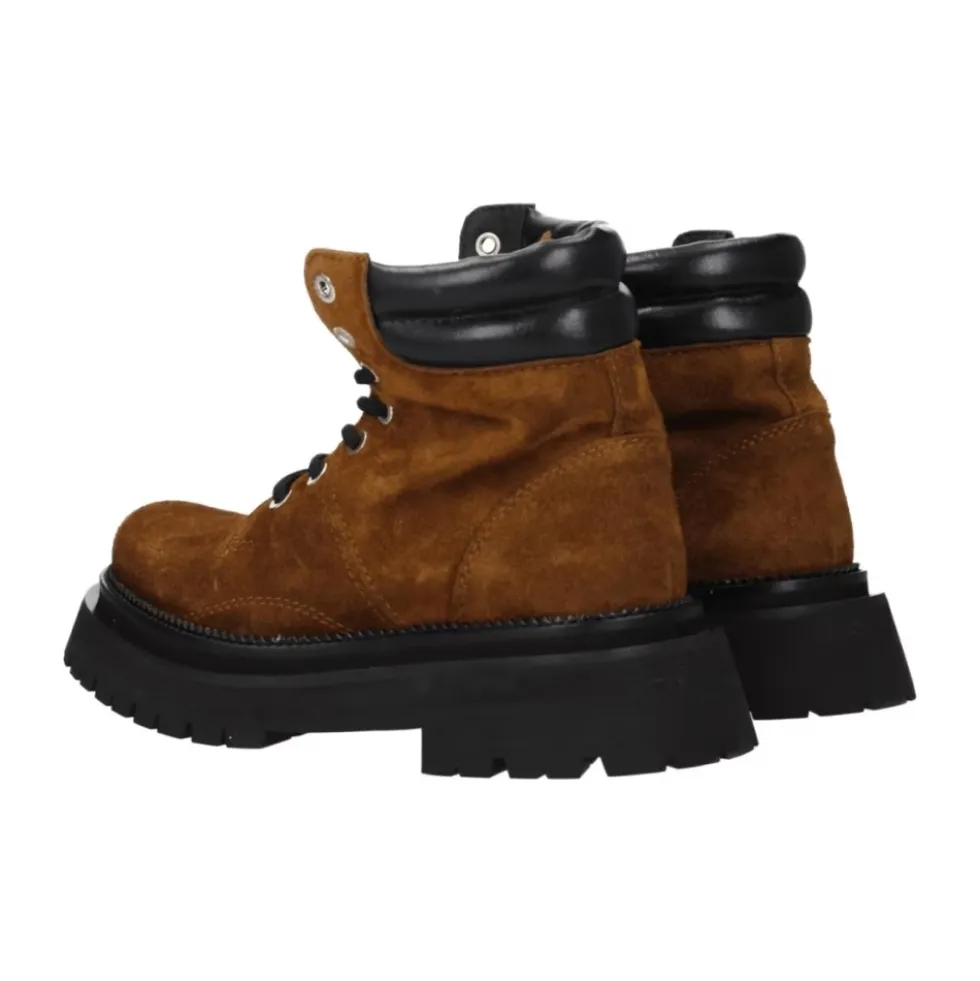 Suede Lace-Up Ankelstøvler