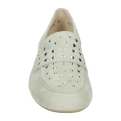 Taupe Ruskind Slip-Ons med G Bredde