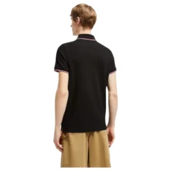 Tricolor-Trimmet Polo Shirt i Sort