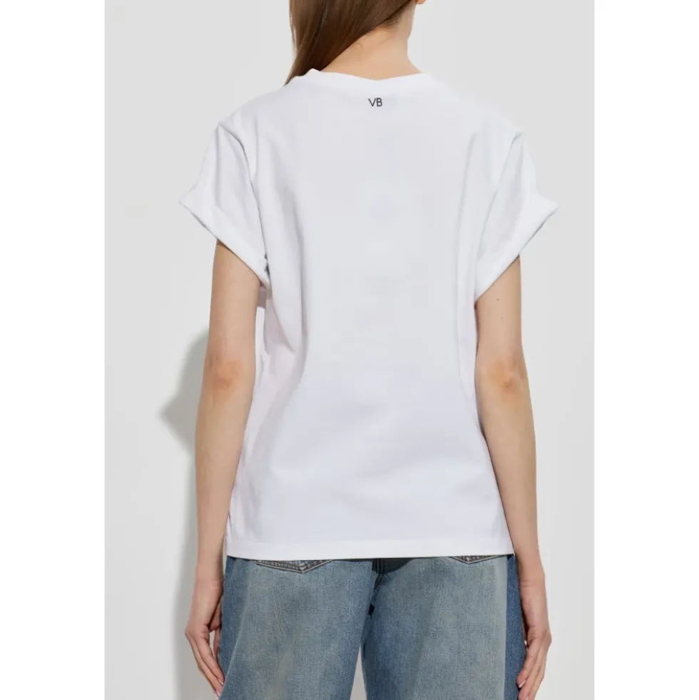 T-shirt med opsmøgede ærmer
