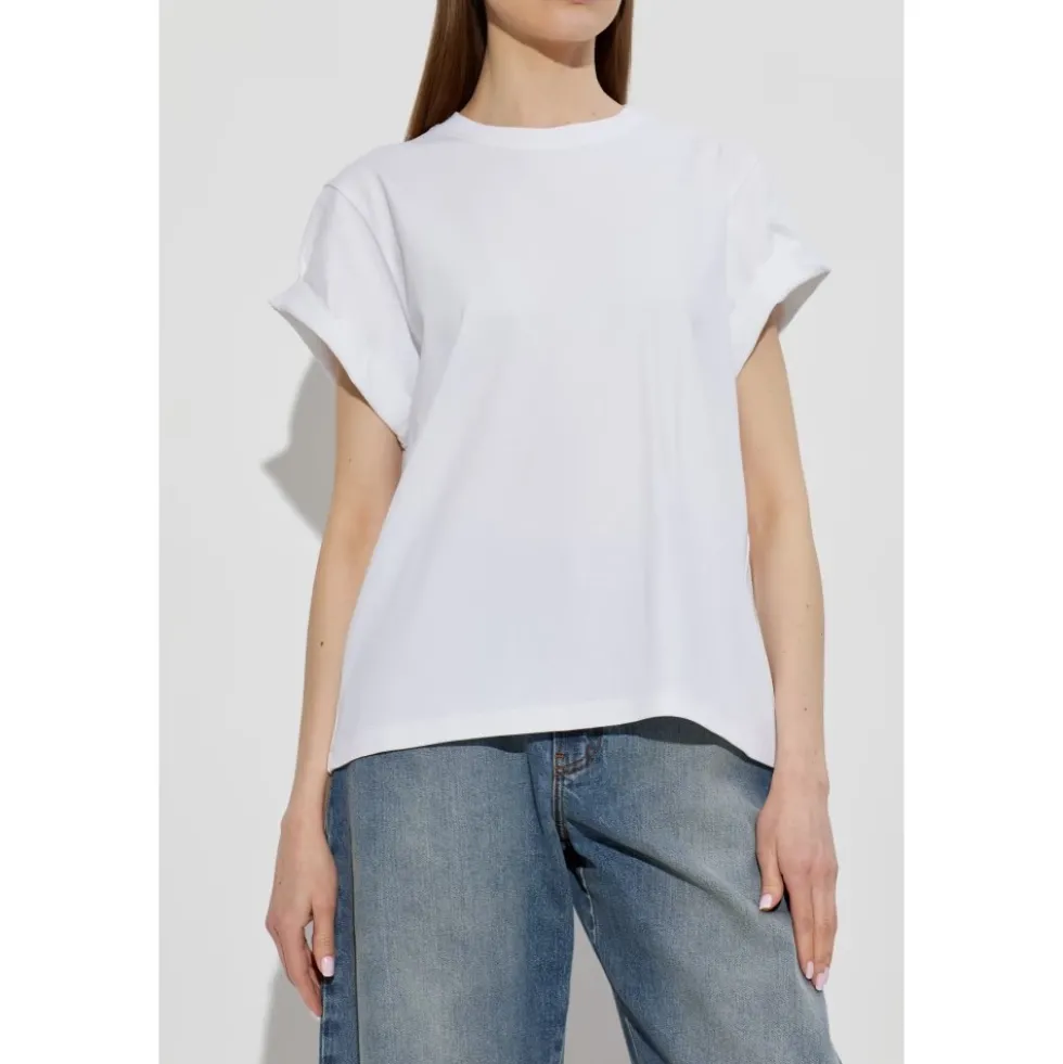 T-shirt med opsmøgede ærmer
