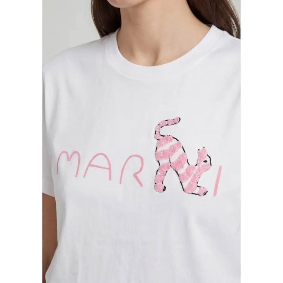 T-shirt med præget logo