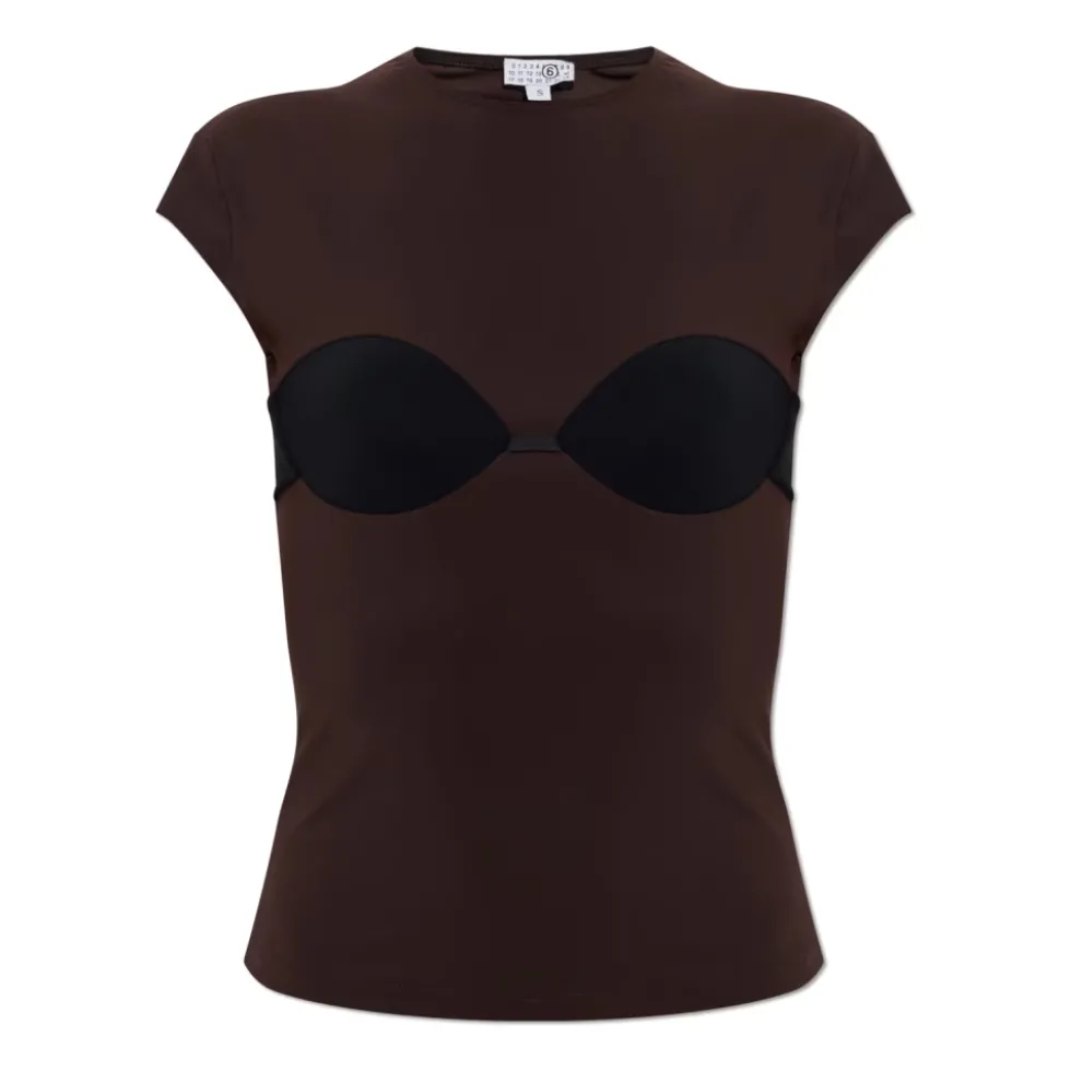 T-shirt med vatterede skåle