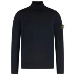 Turtleneck sweater med ribkant