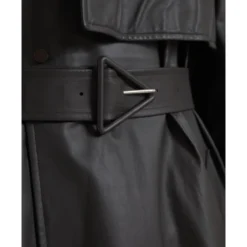 Vandtæt læder trenchcoat jakke