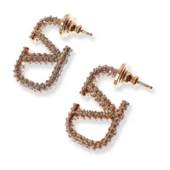 VLogo Signature Metal and Swarovski Crystal Øreringe