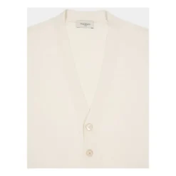 V-Neck Knap Cotton Cardigan
