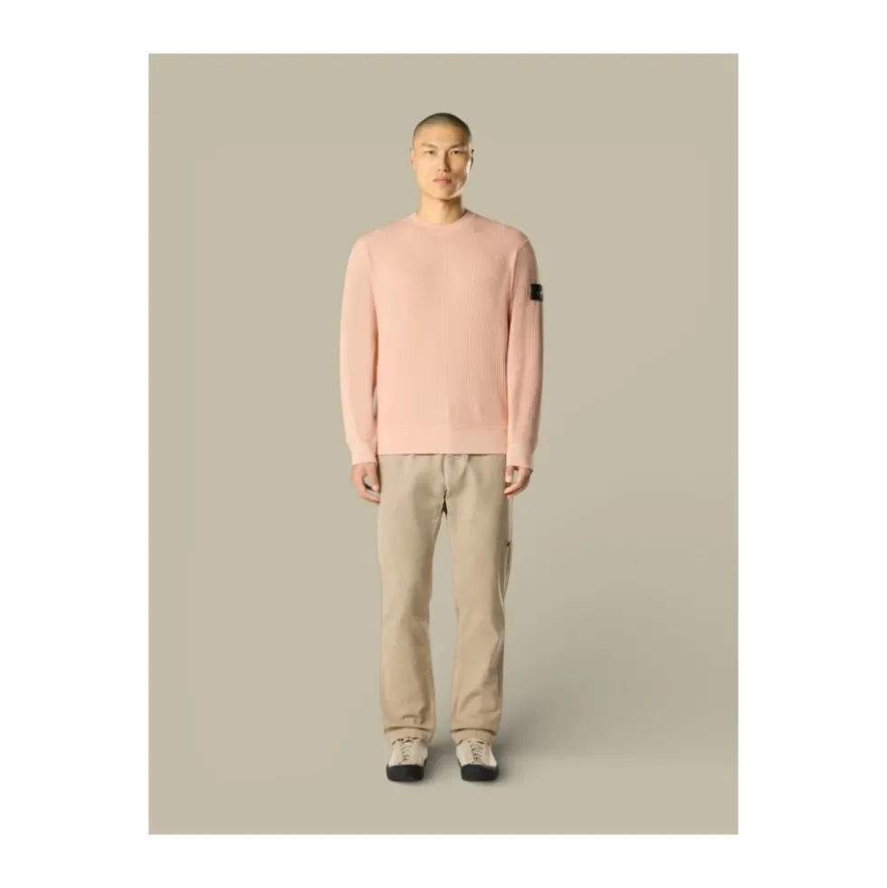 Waffle Cotton Crewneck Sweatshirt
