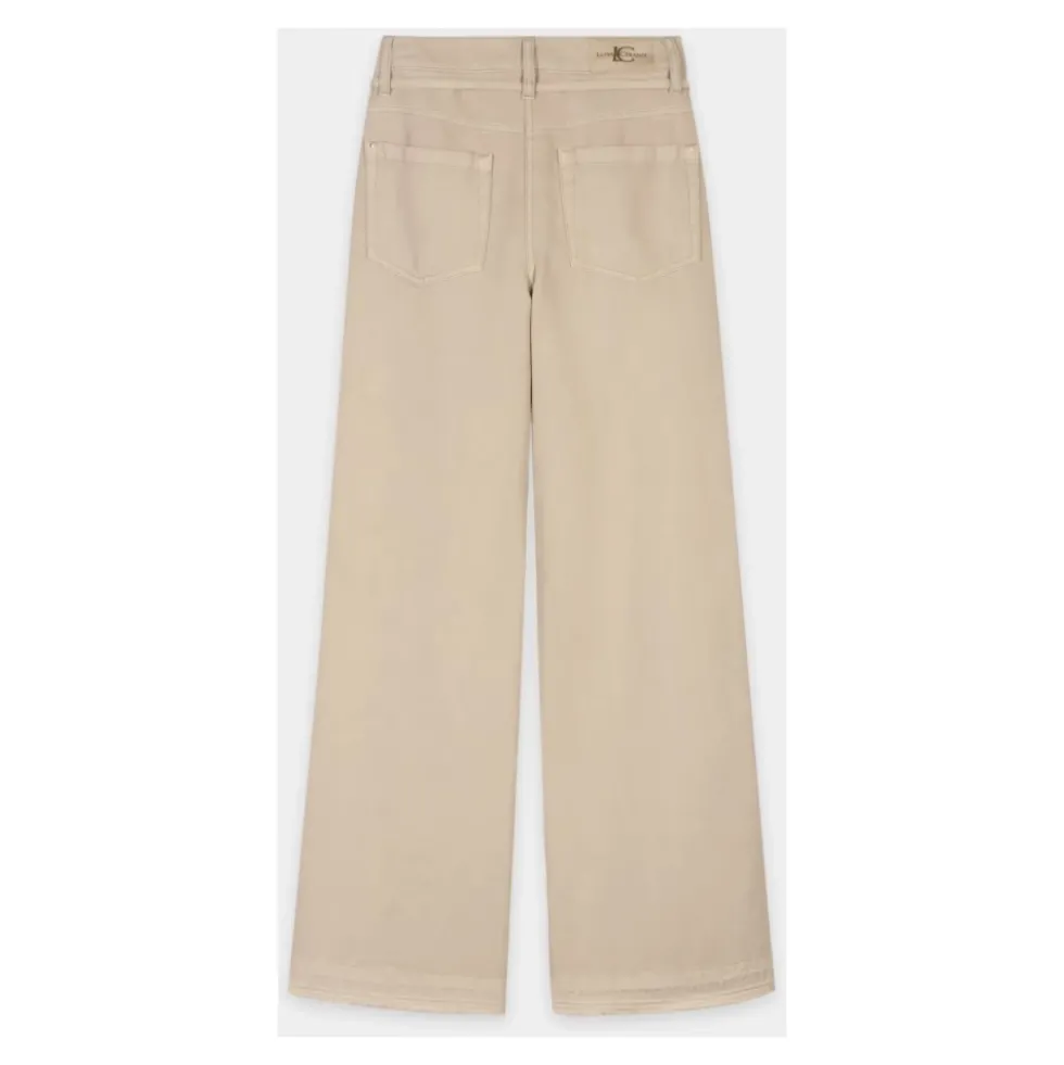 Wide-cut Jeans med smal snøre