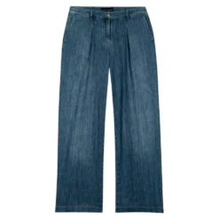 Wideleg Bleach Wash Denim Bukser