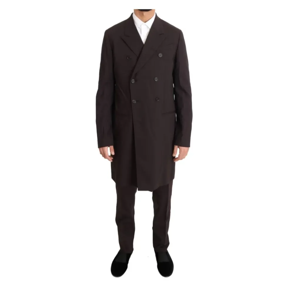 Wool Stretch Long 3 Piece Suit