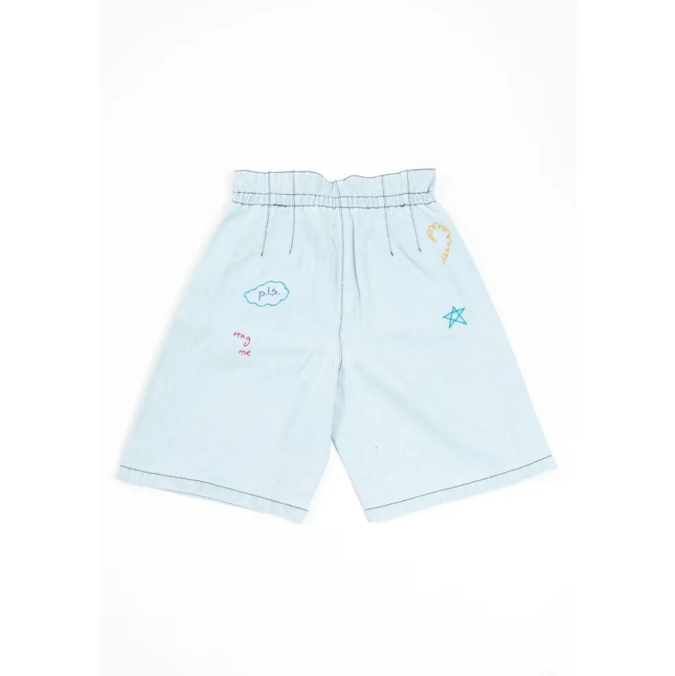 Xhuni Denim Shorts med håndbroderi