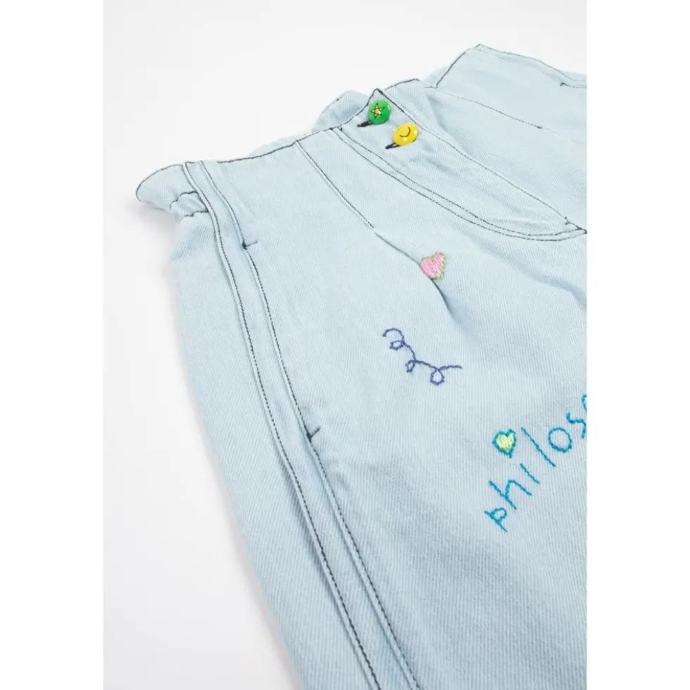 Xhuni Denim Shorts med håndbroderi