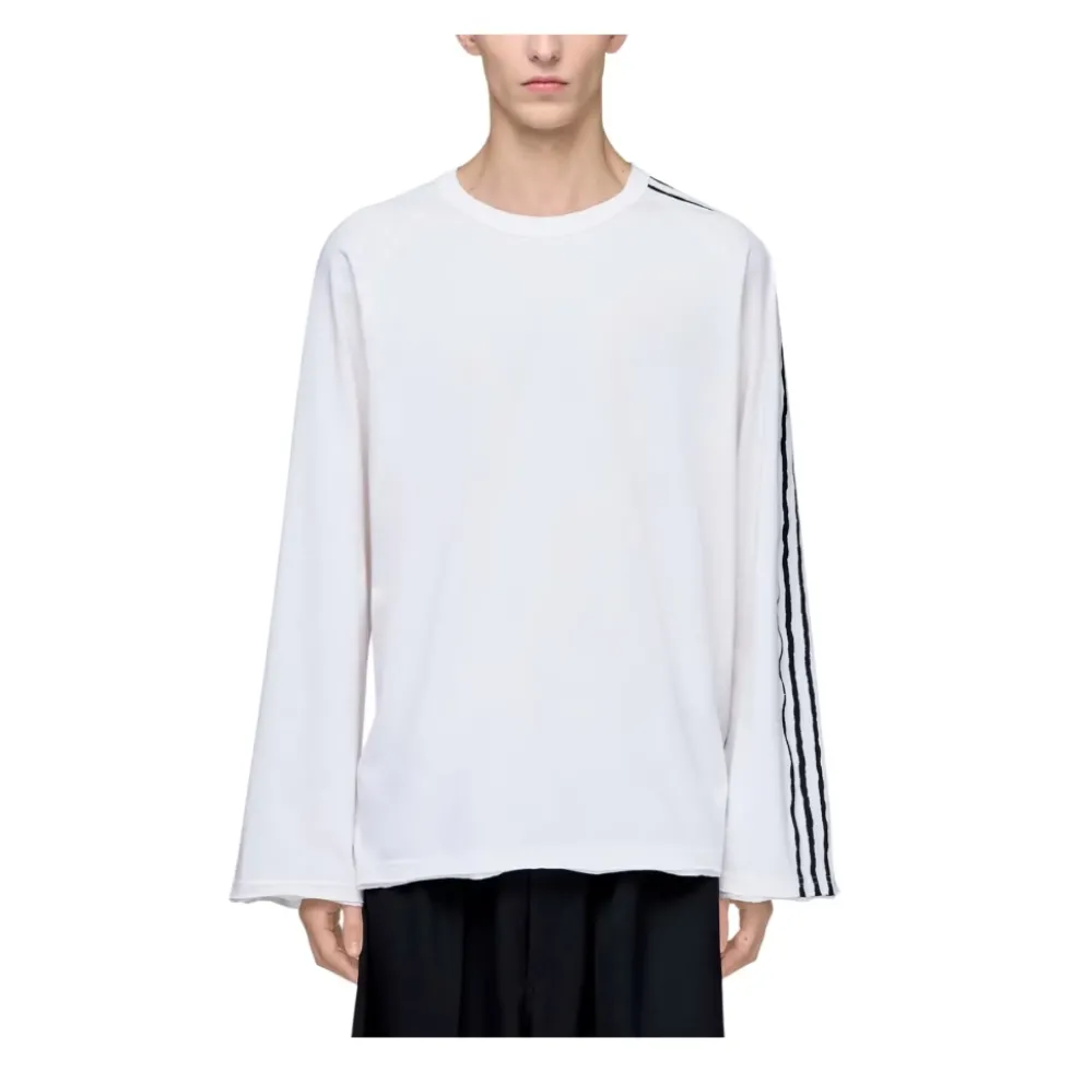 Y-3 Raw Edge 3 Stripes Langærmet T-shirt